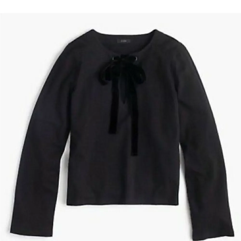 NWT J CREW  Velvet Tie Top
